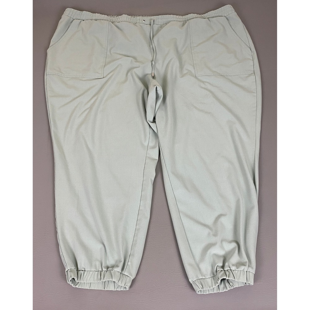 Nine West Jogger Pants Women Plus 4X Sage Green Elastic Waist Drawstring Casual*